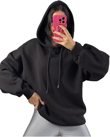 ardonlu Kap onlu Oversize Basic Sweatshirt 26259