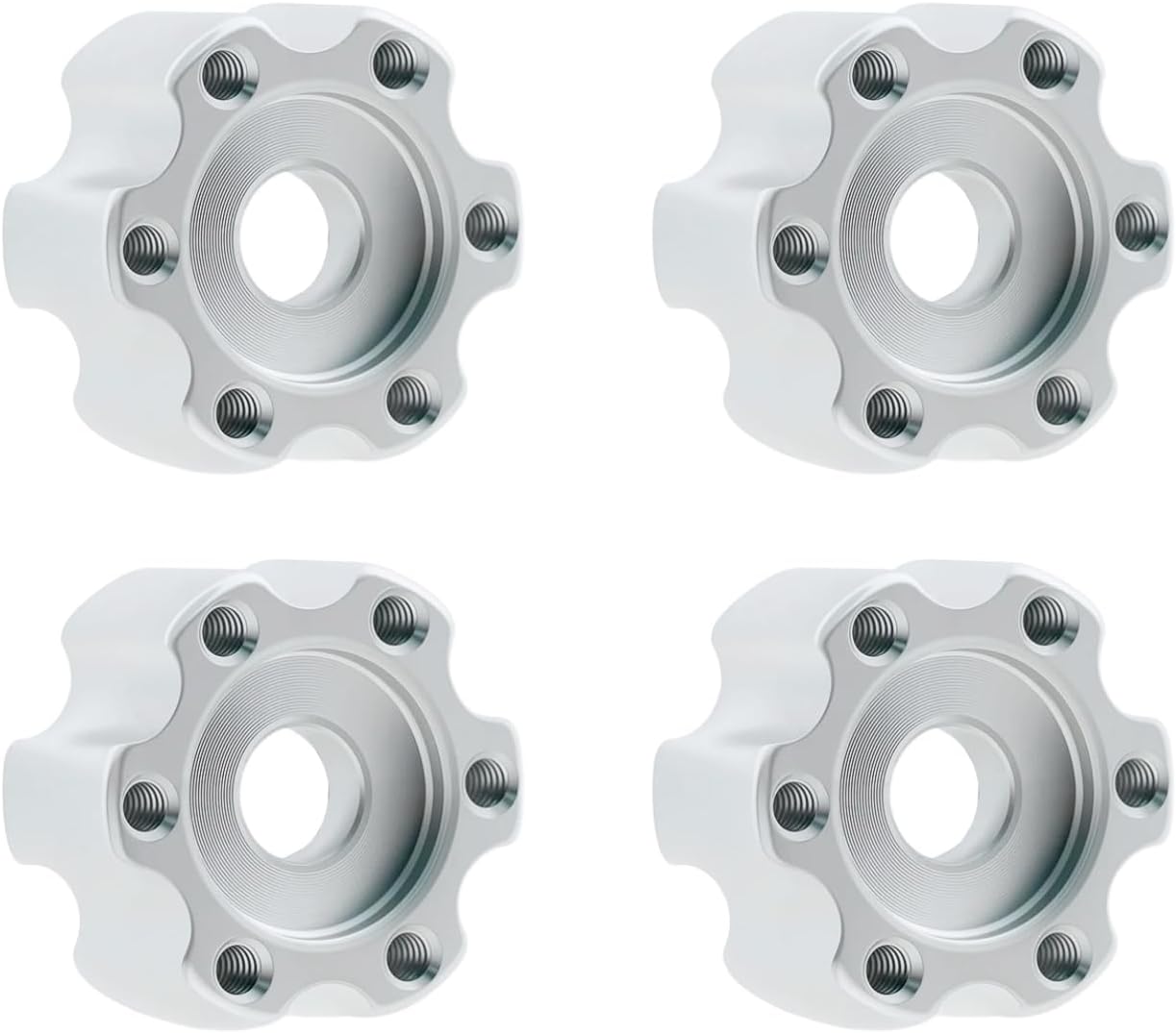 4PCS Aluminum 7mm Wheel Hex Hubs 6MM Extension Adapters for All TCRC Designed 1.0inch 1.3inch Wheel Hubs 1/18 1/24 RC Upgrades,Black