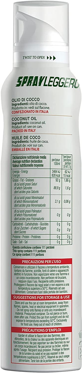 Zeus Party Olio di Cocco Spray 200ml - Olio Spray nutraceutico – Salute & Benessere Con lo spray risparmi fino al 90% di prodotto