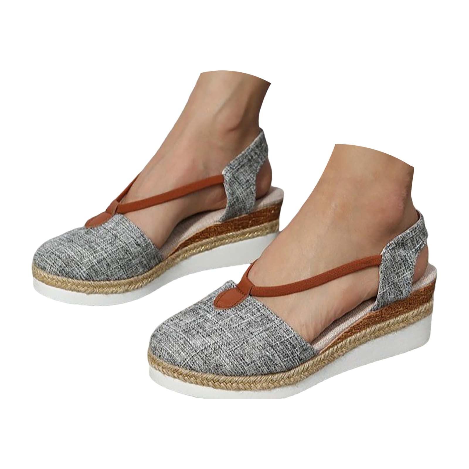 Scarpe Da Passeggiata Donna Leggera Confortevole Ortopedica, Pantofole Da Interni Da Donna Estate Pantofola Ortopedica Piattaforma, Pantofola Flangia Cavigliera Tong - Lino Tong Casual Traspirante