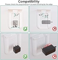 Vista 4 de WALI Soporte de Pared para Estante de Tomacorriente, Estantes de Pared para Baño hasta 10 libras, Organizador de Estante de Pared Dúplex Vertical