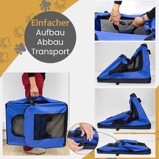 Foto 5 de 7 de Petigi Caja De Transporte Plegable Caja Perrera Perro Gato Coche 5 Colores 7 Tamaños