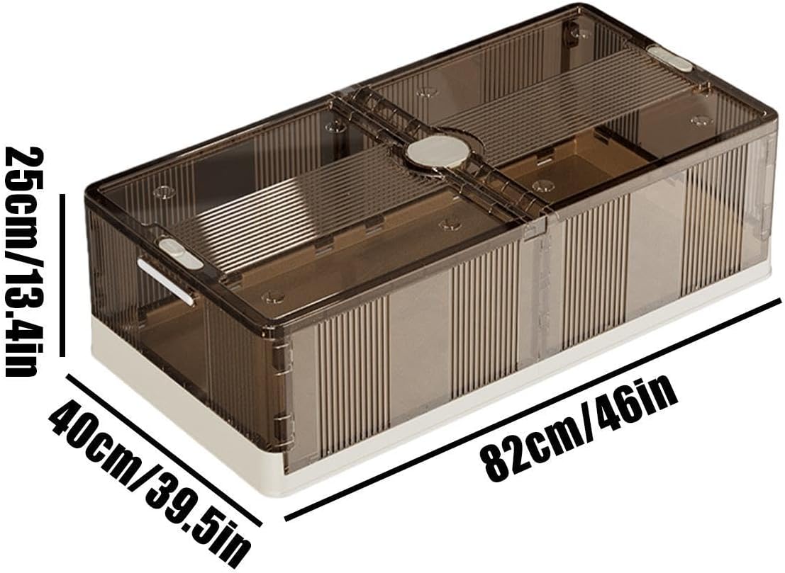 Under Bed Storage - Foldable Clothing Organizer, 1 Piece Fabric Bin For Seasonal Apparel, Frame With Clear Window, Bedroom Supply, Hidden Chest For Linens, Vests And Knits