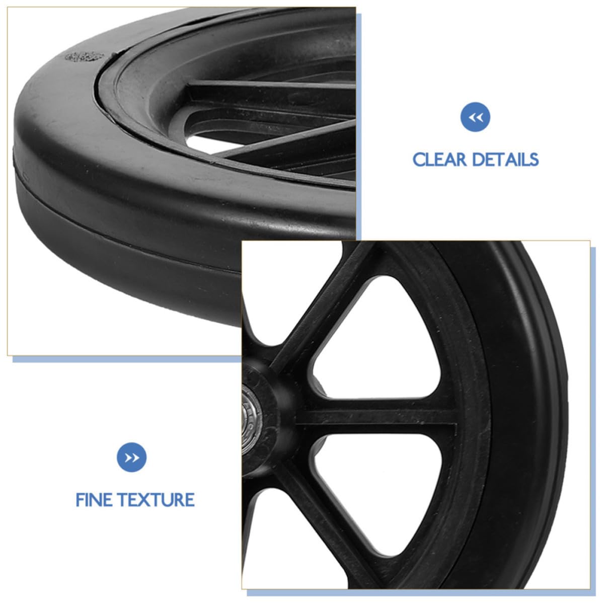 HOMSFOU 2 Pares Ruedas Delanteras de Pvc Silla de Ruedas de Repuesto para Metal Accesorios Duraderos andadores para Carrito de Compras y Uso Diario