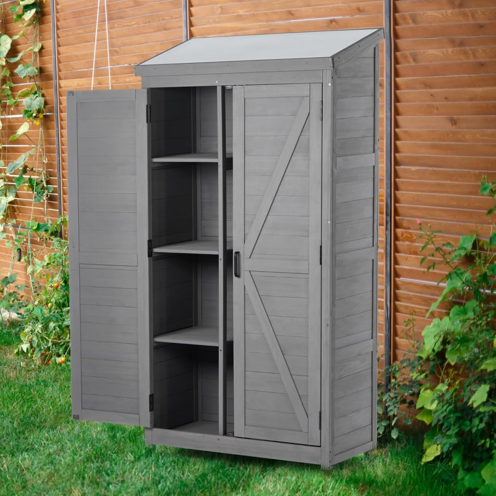 Durable Outdoor Raised Garden Bed Kit for Vegetable and Flower Planting – Easy Assembly Wooden Planter Box with Liner (Outdoor Storage Cabinet)