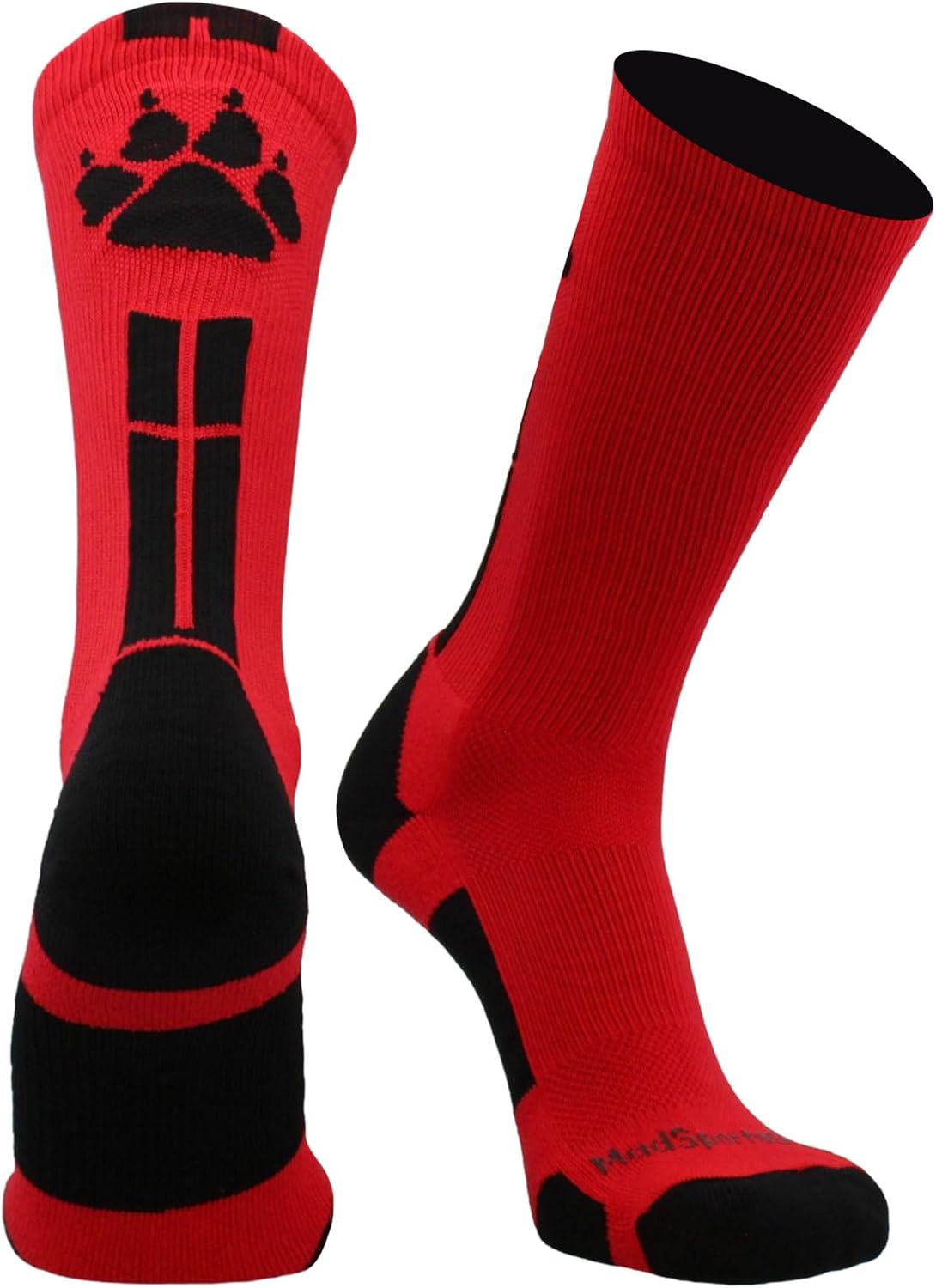 MadSportsStuff Wild Paws Crew Socks for Football Volleyball Basketball Boys Girls Men Women Youth Adult