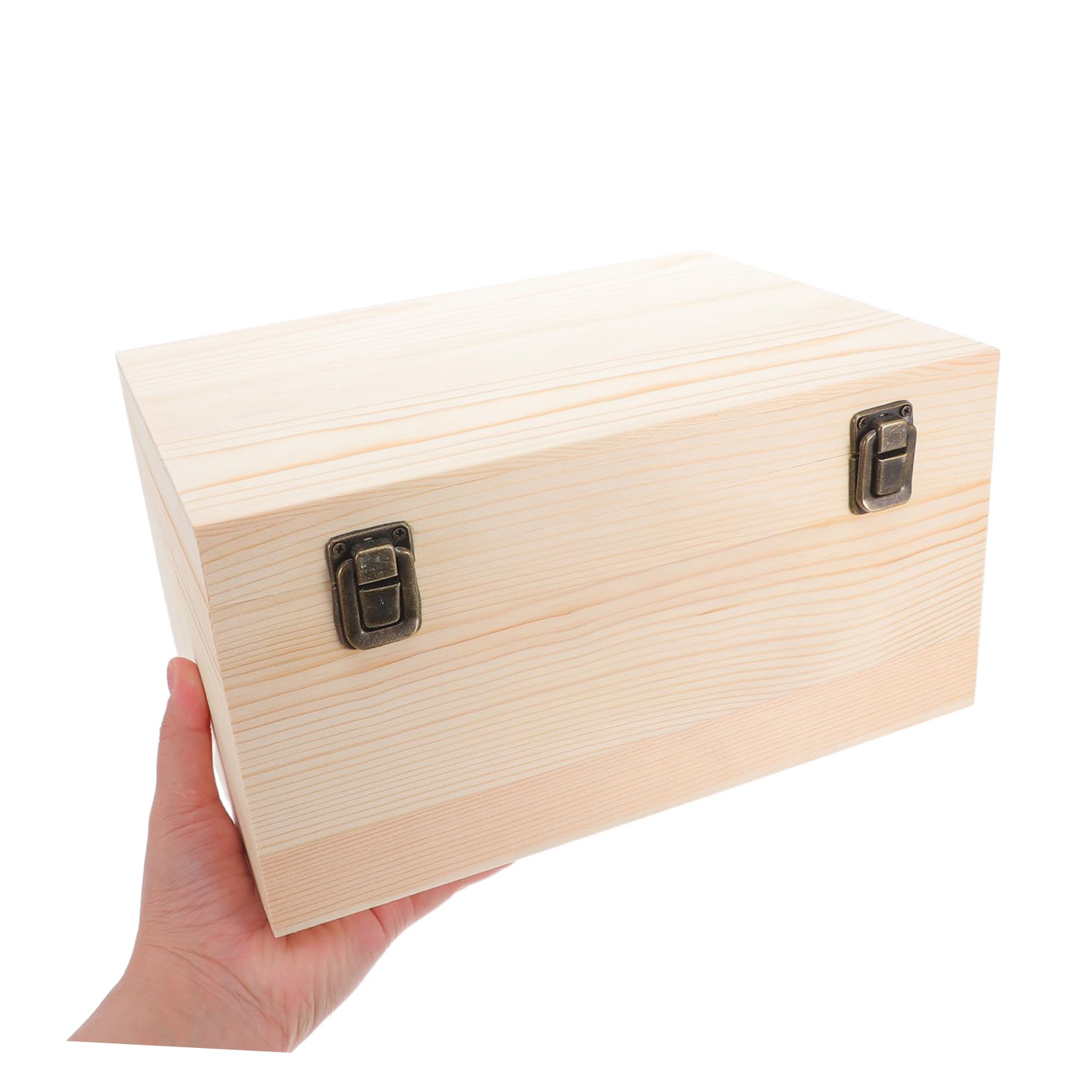 Gadpiparty 2pezzi Scatola in Legno Con Coperchio Incernierato Contenitore Per Ricordi Fai Da Te Scatola Di Legno Non Verniciata in Pino Naturale Grande Capacità Per Organizzare Oggetti Di Val