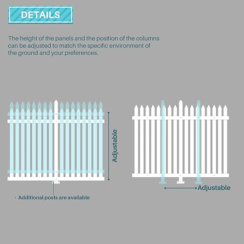 Miniatura 4 de Coarbor Panel de valla decorativa de jardín 84 x 30 pulgadas de cercado de jardín para borde de patio, valla al aire libre, barrera para mascotas,