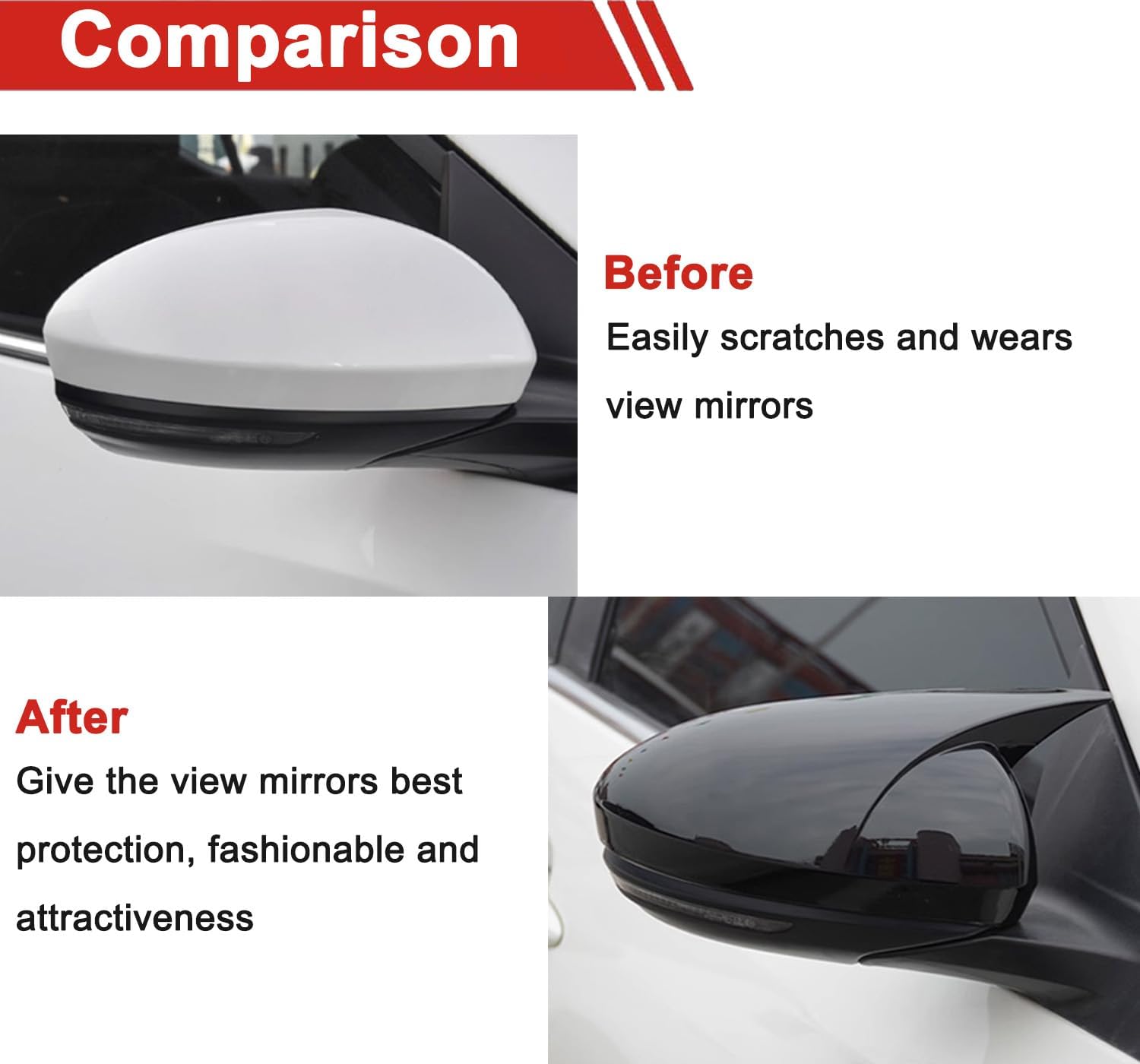 AUCERAMIC 2Pcs Rear View Side Mirror Cover Cap Fit for Nissan Sentra 2020-2025,Nissan Altima Sedan 2019-2025 Mirror Cover Caps Exterior car Accessories