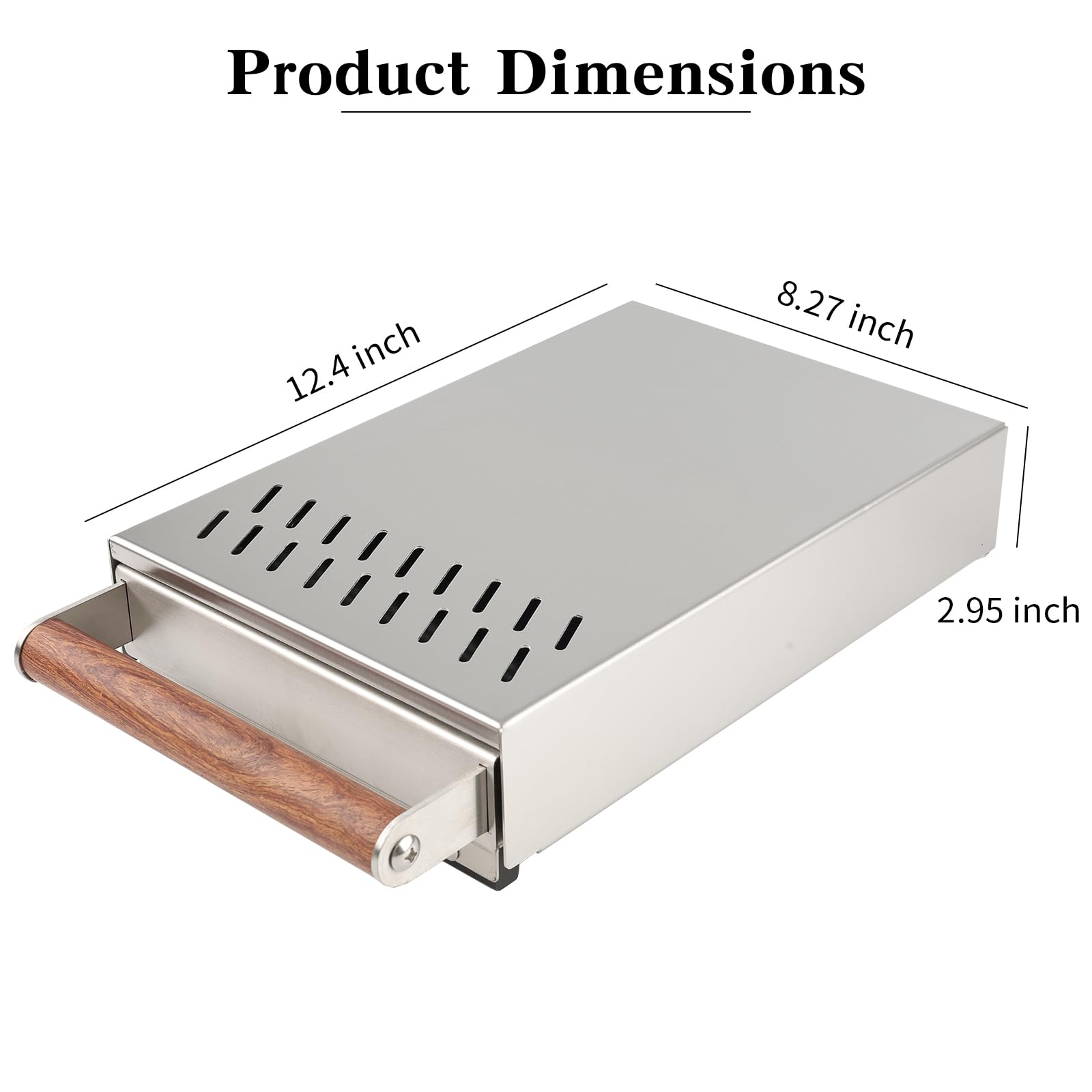 Caja de golpeteo de cajón con asa, contenedor desmontable de acero inoxidable, contenedor de café extraíble, absorbe los golpes y duradero, estilo barista, palo de golpeo desmontable, mango de madera