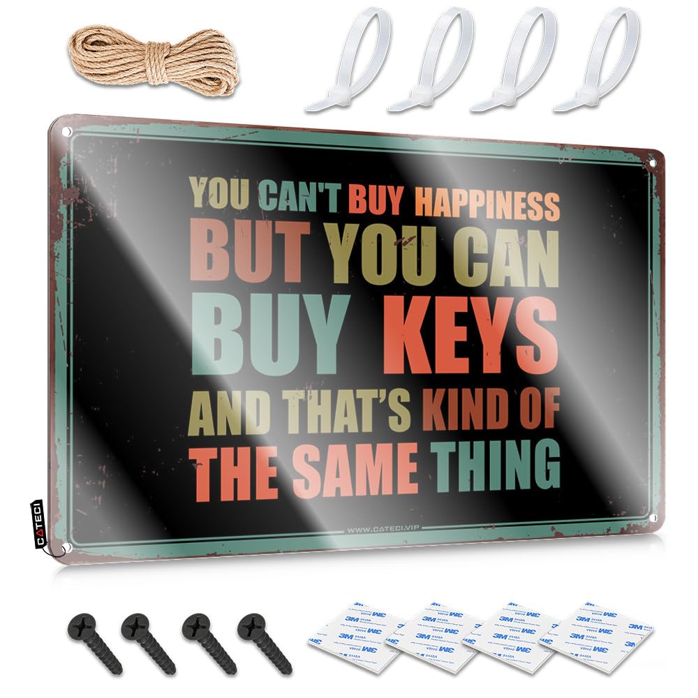 Matal Sign Teenage Room Decor Restroom Simple Accessories You Can't Buy Happiness But You Can Buy Keys - Easy To Hang Art(30X40CM)