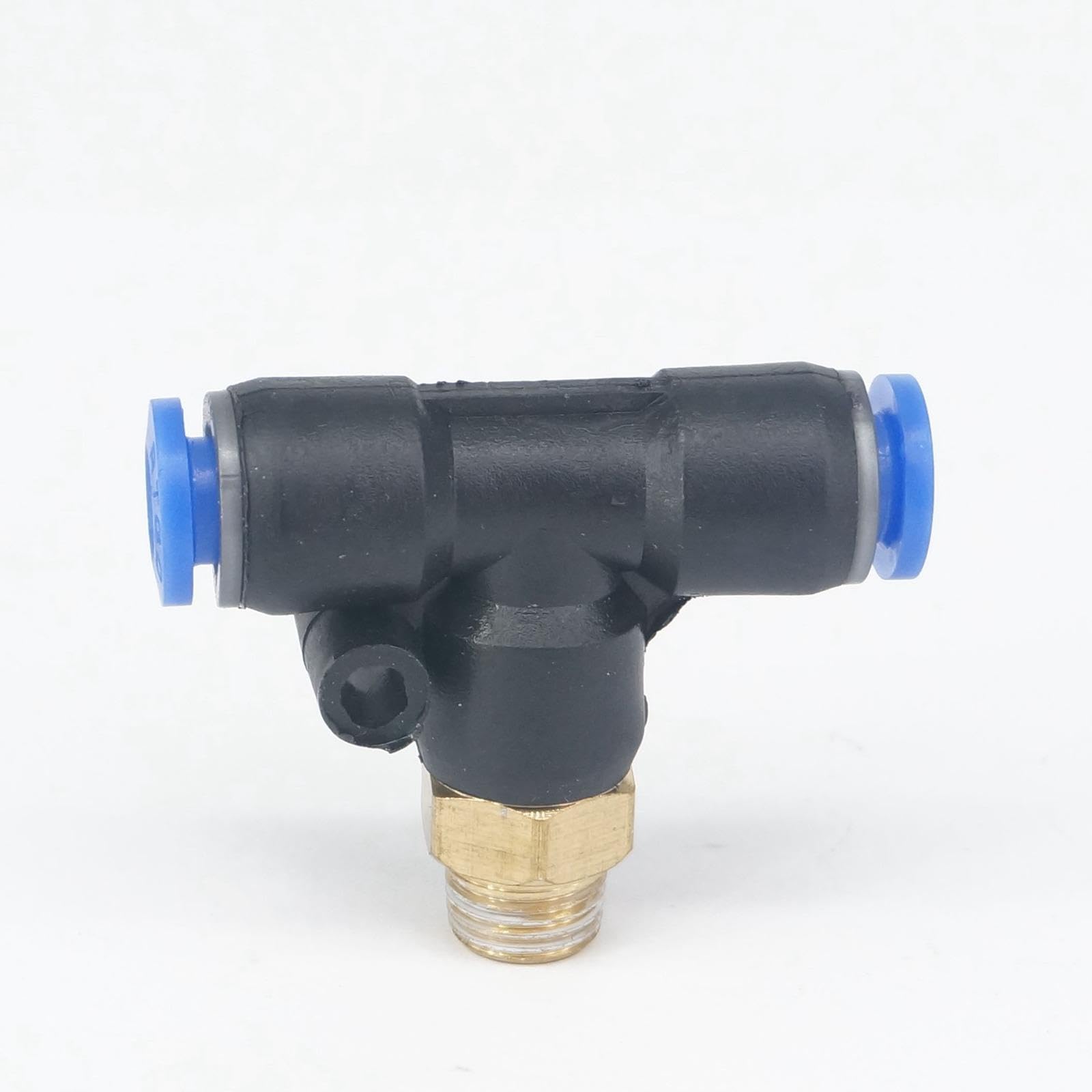 Pneumatische Schnellsteckverbindung, pneumatische Anschlüsse 5 Stück 1/8 Zoll Stecker passend for Rohr-Außendurchmesser 6 mm, pneumatisches T-Stück, 3-Wege-Anschluss, Schnellverschluss, Luftanschluss,
