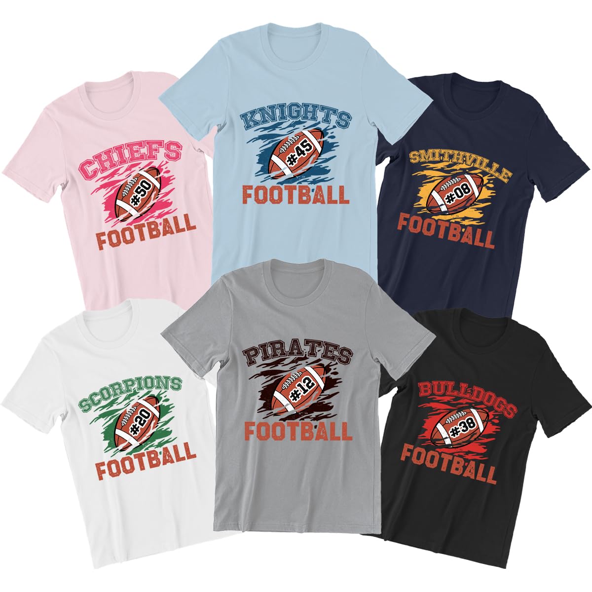 Custom Football Shirt Personalized Team Name and Player's Number Football Team Football Fan Shirt Gift for Women Men Girlfriends