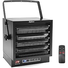 Hykolity Electric Garage Heater, 10,000W Fan-Forced Ceiling Mount Heater with Remote, 240V Hardwired Heater with Thermostat for Garage, ETL Certifed