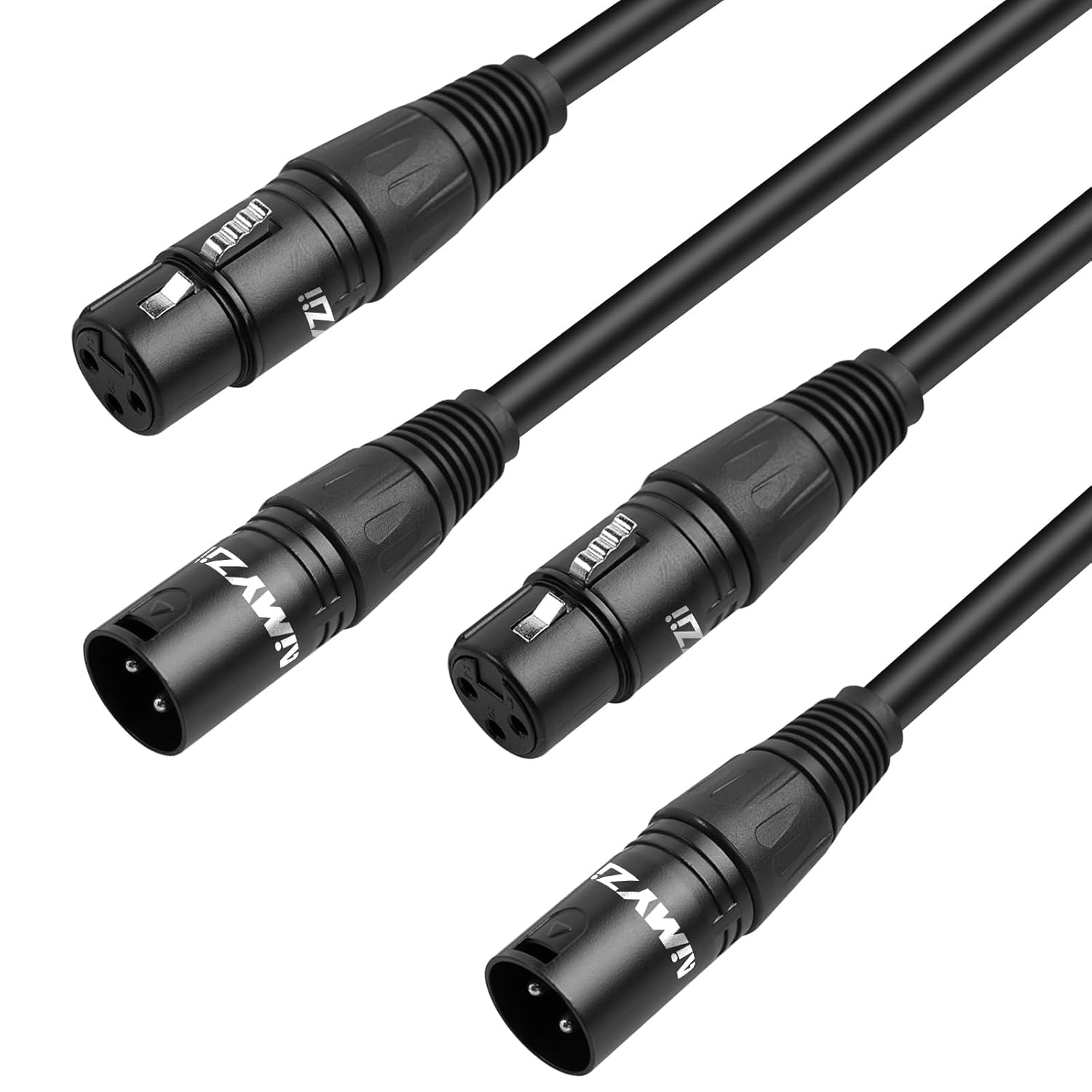 Aimyzii XLR Cable Microphone Cable 10 Feet 2 Pack Premium Balanced Mic Cable Pure Copper Conductors Male to Female 3 Pin XLR Microphone Cable