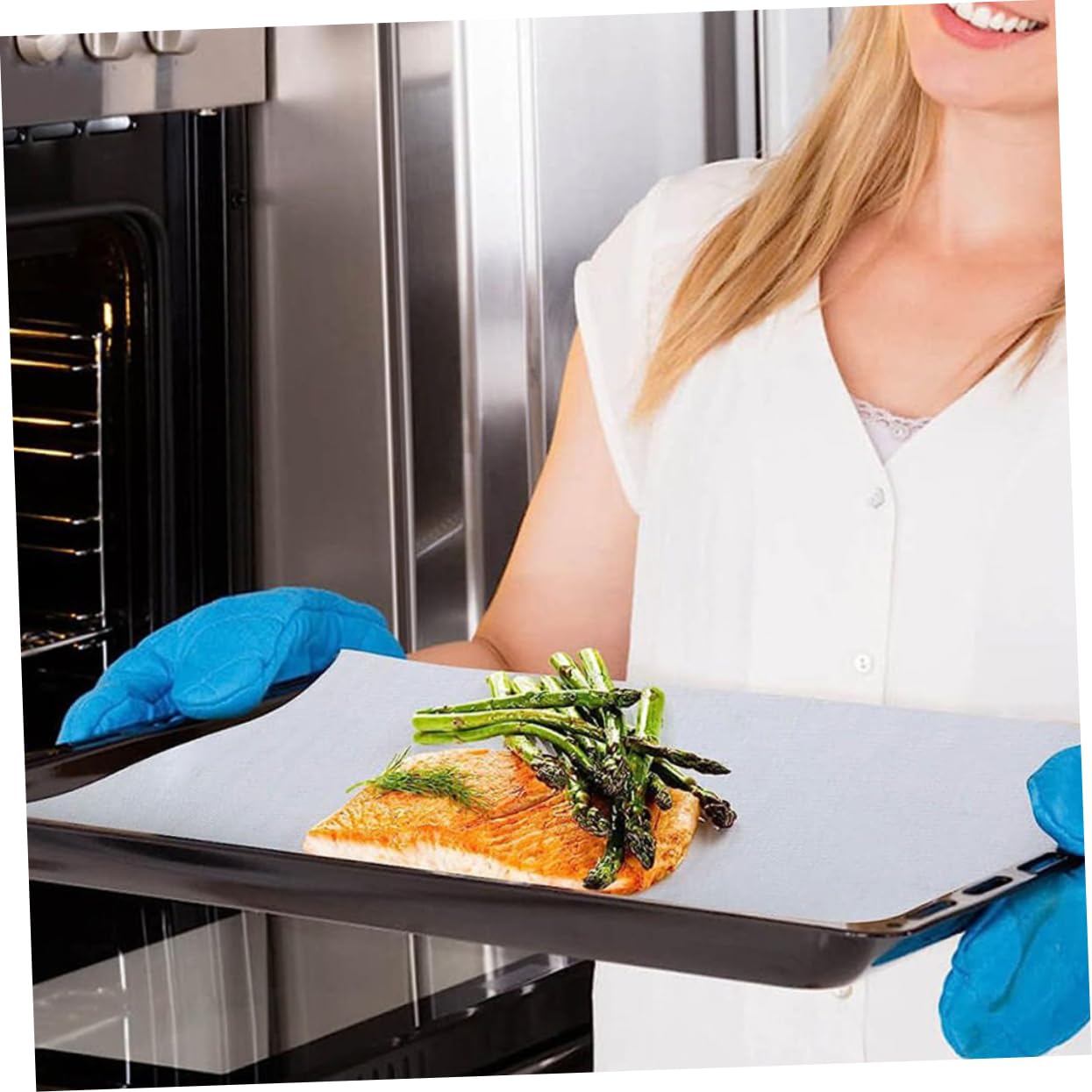 COLLBATH Silikon Backmatte aus Rolle Wiederverwendbar und Rutschfest Extra Weit zum Backen für Heißluftfritteusen Geeignet Weißes Silikonmaterial