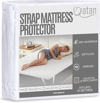 Quilted Mattress Protector Waterproof Mattress Pad, Breathable, Noiseless, Washable Mattress Cover White, Full