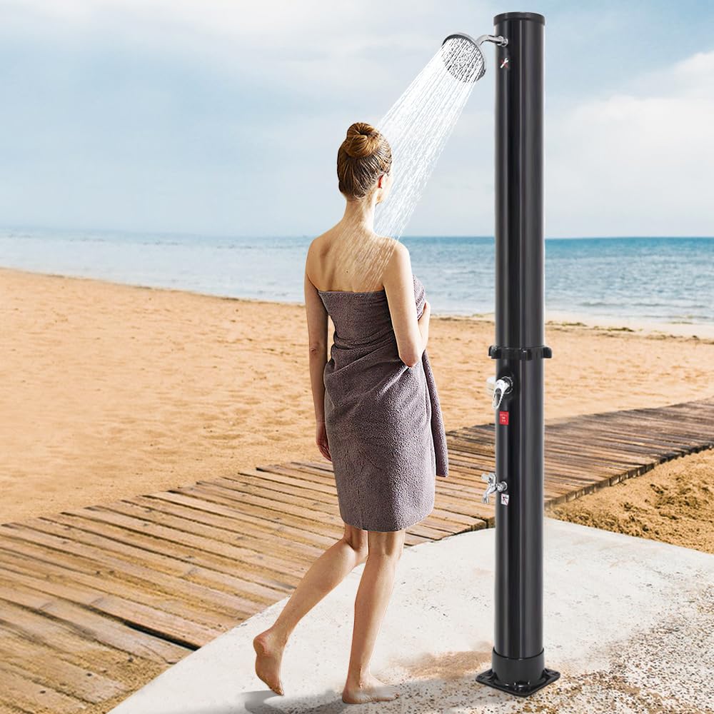 Kedia Prysznic ogrodowy, solarna kolumna prysznicowa, prysznic na zewnątrz na plażę i do ogrodu przy basenie, obrotowa głowica prysznicowa o 180° (prawa-35L)
