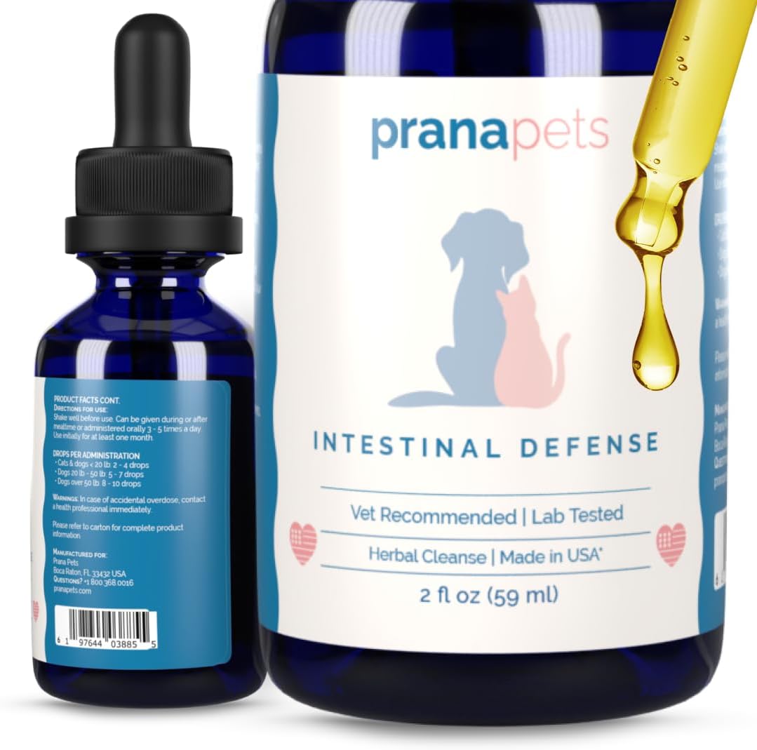 PranaPets Intestinal Defense Supplement for Dogs & Cats | Naturally Helps Digestive Issues in Pets | Herbal Formula PranaPets Intestinal Defense Supplement for Dogs & Cats | Naturally Helps Digestive Issues in Pets | Herbal Formula