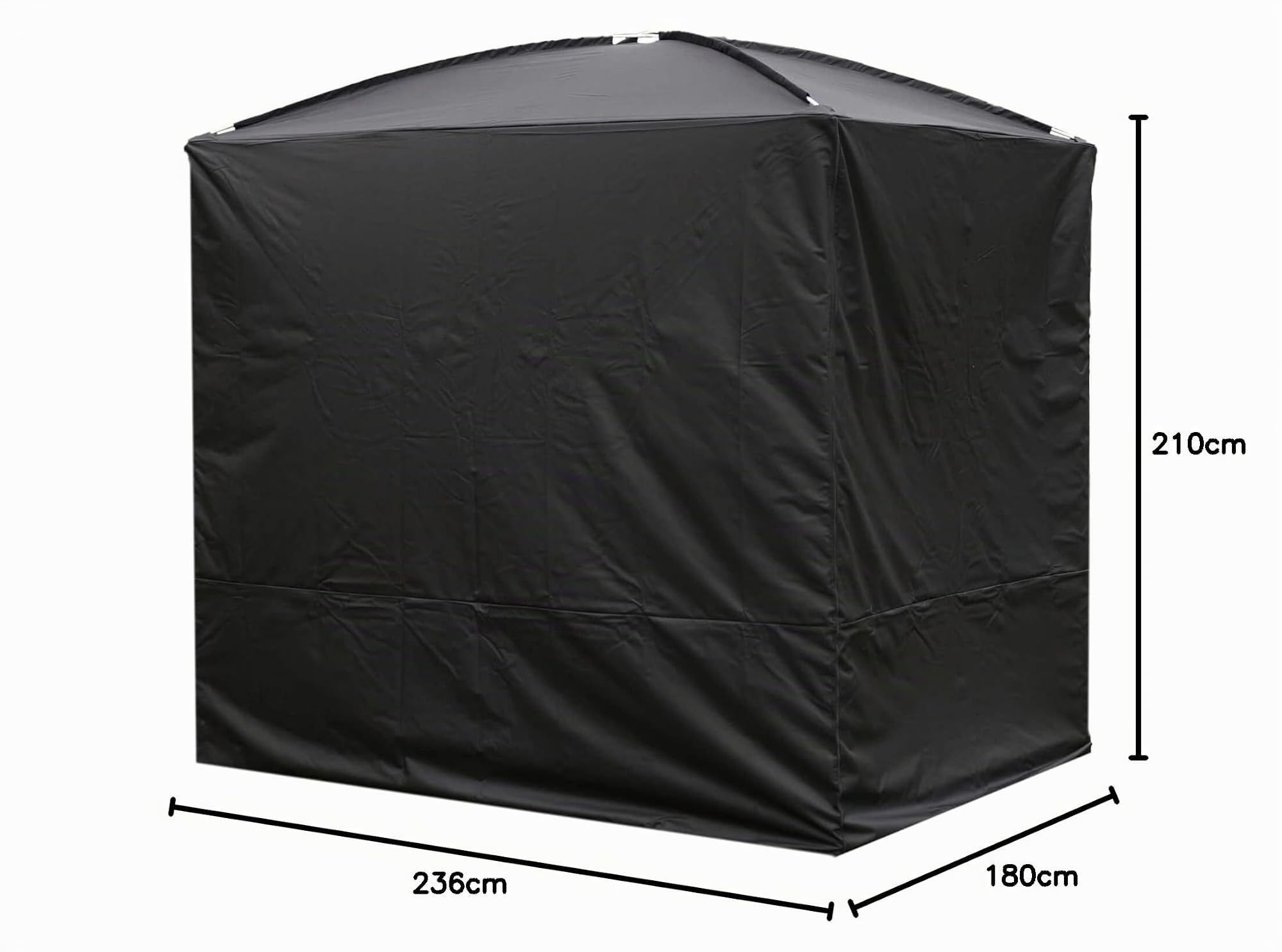 Home Deluxe - Abdeckung Gartenliege Cape Provence, Maße 236 x 180 x 210 cm, Farbe: Schwarz I Hollywoodschaukel Sonnenliege Schaukelliege