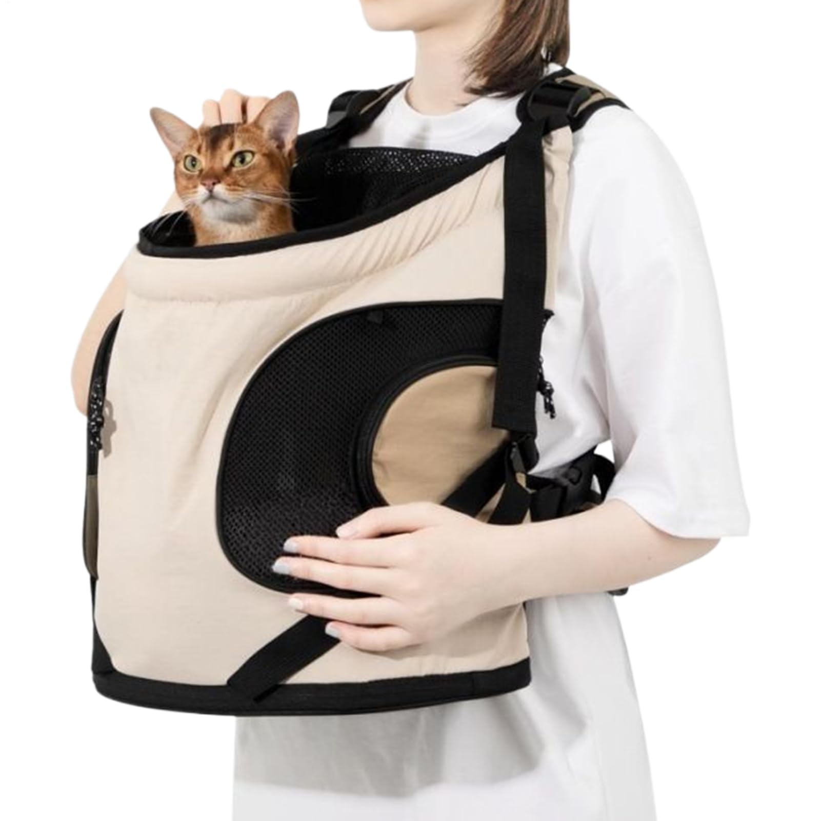 Mochila para gatos transpirable y portagatos ergonómico para viajar con cachorros