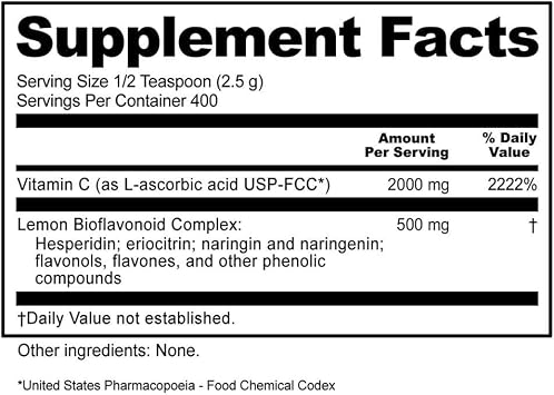 Nutribiotic Ascorbic Acid Powder with Bioflavonoids, 2.2 Pound