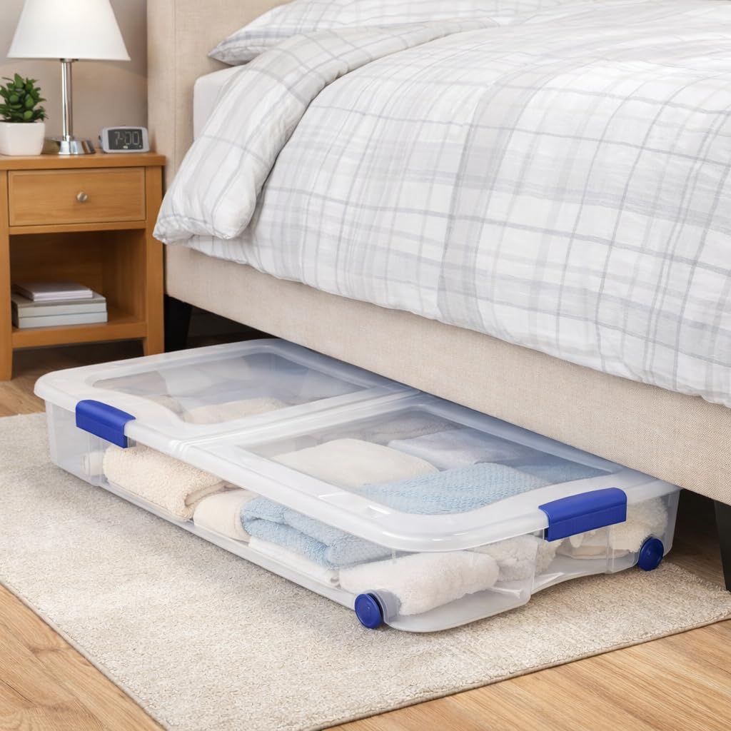 Best Under Bed Plastic Storage Bins for 2026 3 Generic 66 Quart Underbed Storage Bin with Wheels & Clear Lid, Under Bed Storage — product photo