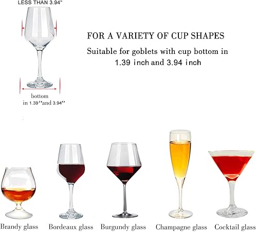 Miniatura 4 de MOCOUM Estante para copas de vino debajo del gabinete, soporte para copas de vino, soporte de alambre para copas de vino, colgador de almacenamiento