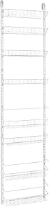 ClosetMaid Adjustable Organizer Rack with Baskets Wall or Over Door Mount, for Kitchen, Pantry, Utility Room, Closet, 18 in. W, White Finish, Inch