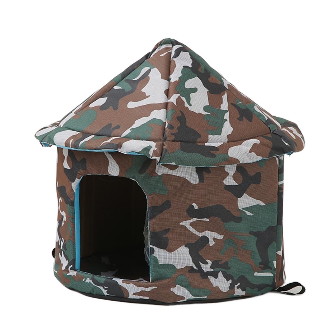 Panier chat fermé et niche petit chien dôme chaud hiver blanc 35cm - 7