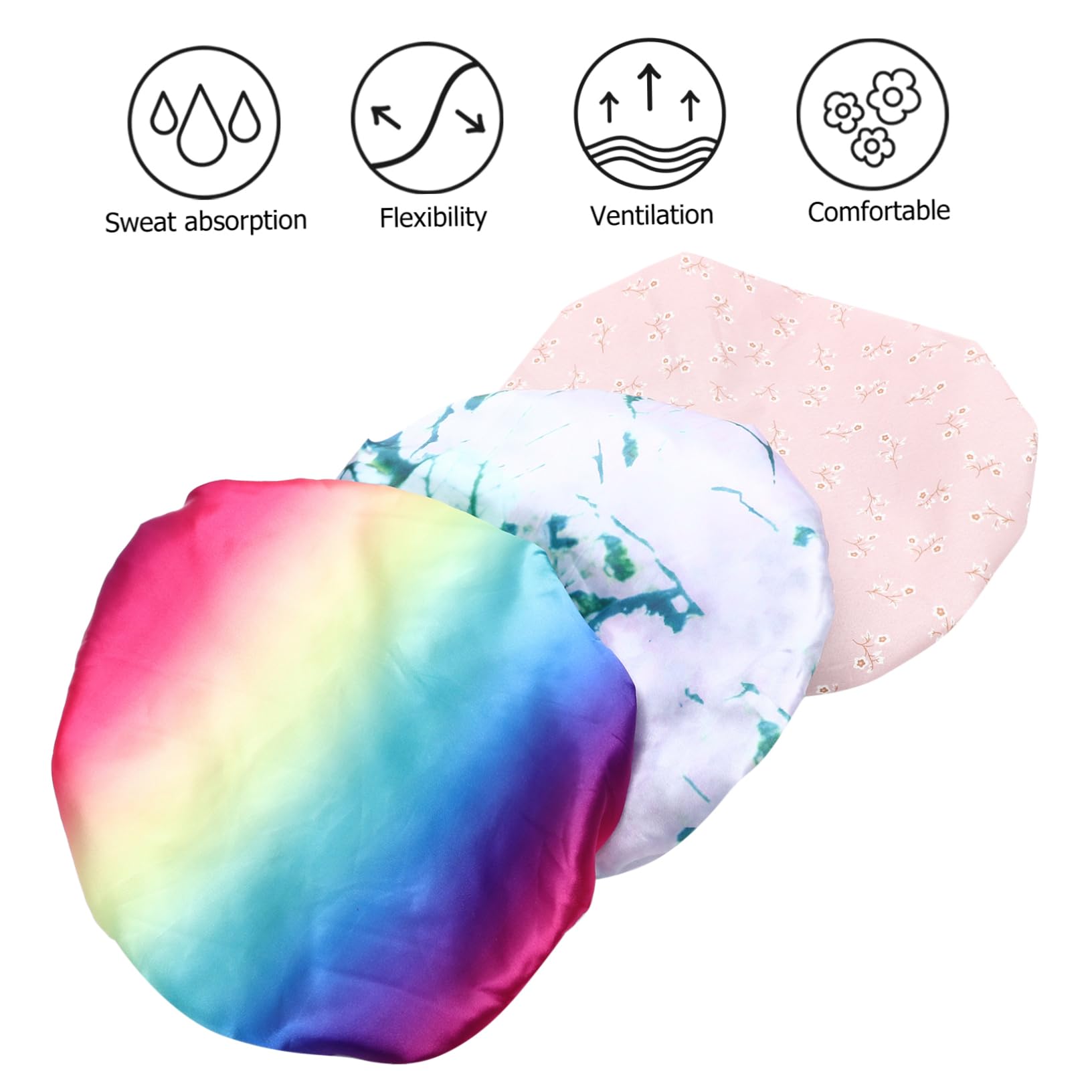 FRCOLOR 9stücke Teiliges Duschhauben Für Frauen Wiederverwendbare Elastische Badekappen Wasserfeste Haarkappen Bunten Designs Regenbogen Frisch- Für Jeden Anlass Und Kopfumfang