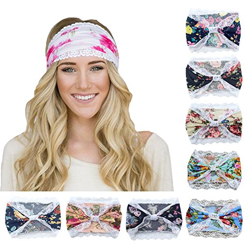DRESHOW Women 8 PCS Headbands Headwraps Hair Bands Bows Accessories (Style D)