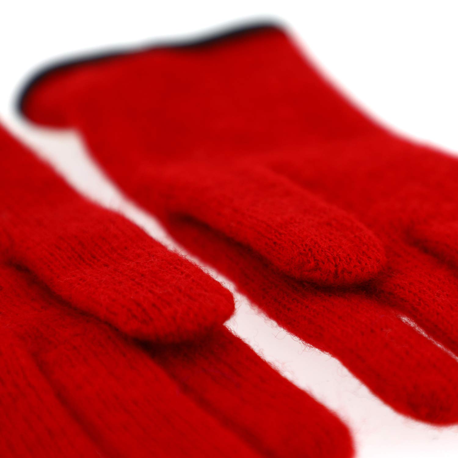 fiebig Guantes de senderismo con dobladillo de piel y lazo moderno. Guantes de lana para mujer, en muchos colores rojo 6.5