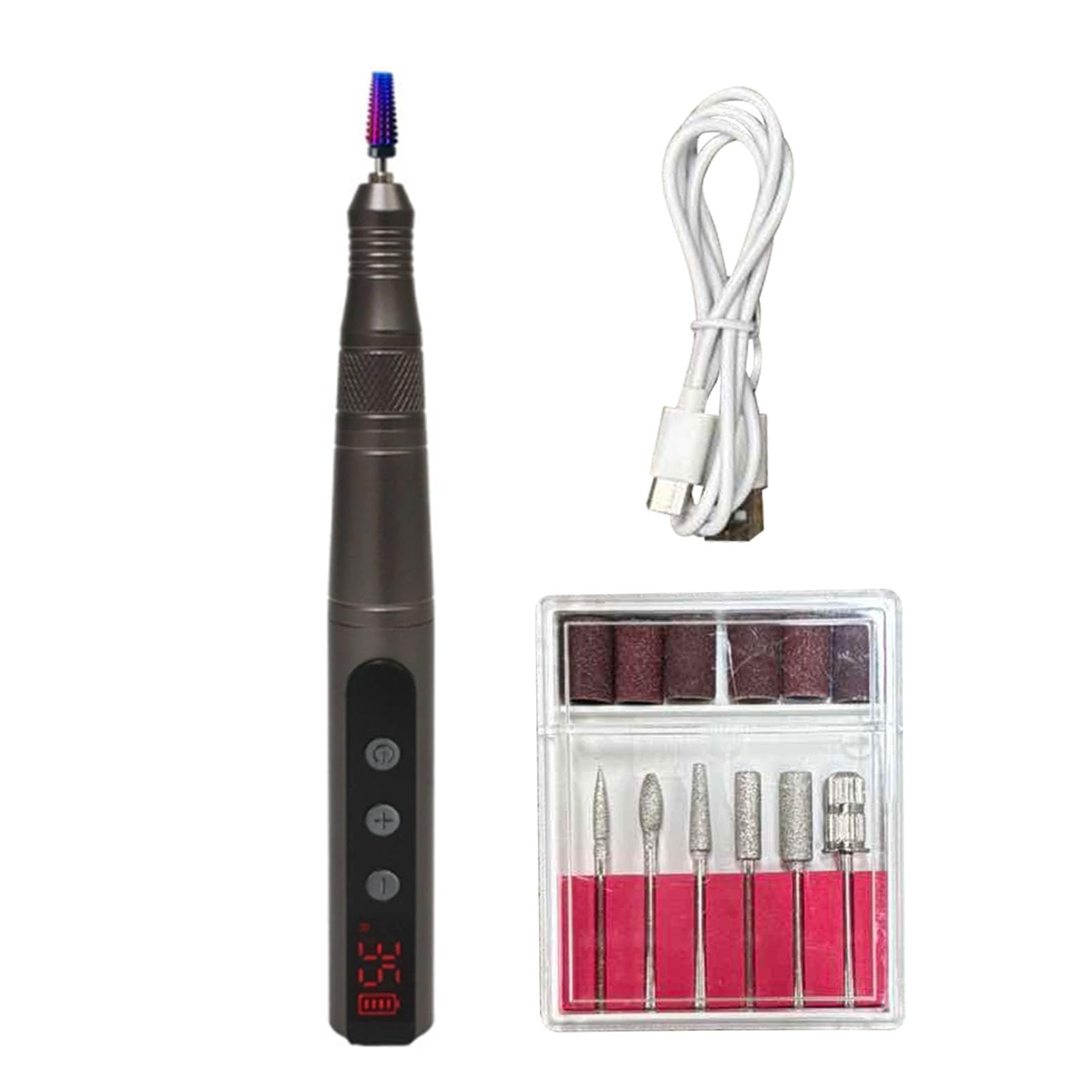 Brrnoo Nagelfräser Elektrische Nagelfeile 35000 RPM mit 6 Aufsätzen, Wiederaufladbar Kabellos for Acrylentfernung und Maniküre Pediküre zu Hause (BLACK)
