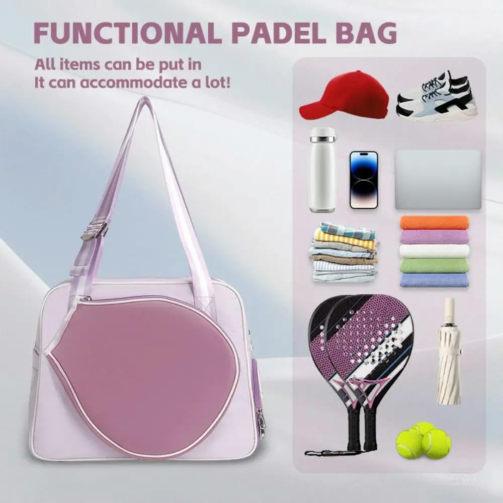 JCVBN - Bolsa de hombro de nailon para raqueta de pickleball, gran capacidad, con compartimento para zapatos, pala de pickleball, correa ajustable, impermeable