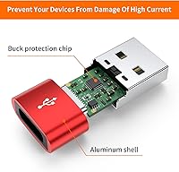 Vista 11 de JXMOX USB to USB C Adapter 4-Pack,USB C Female to A Male Charger Type C Converter for Apple Watch Ultra iWatch 8 SE,iPhone 16 15 14 13 12 11 Plus