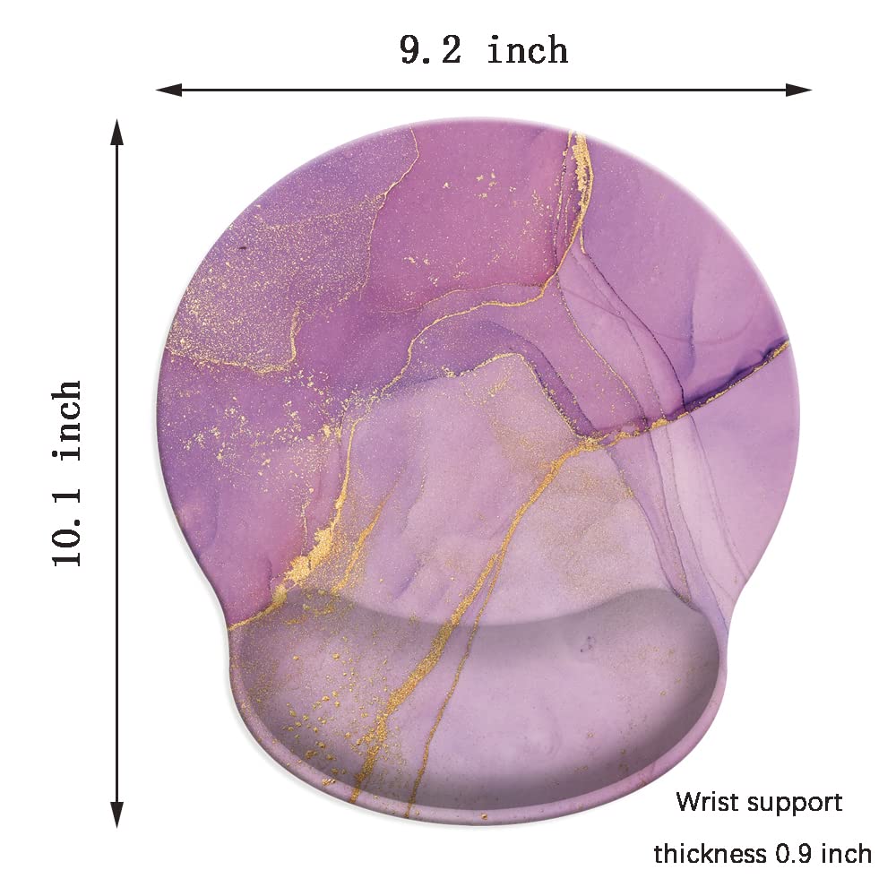 Tapis De Souris Avec Support De Poignet, Repose-poignet Antidérapant, Pour Bureau, Ordinateur, Ordinateur Portable Et Mac, Durable, Confortable, Léger, Ergonomique (marbre Vert Doré