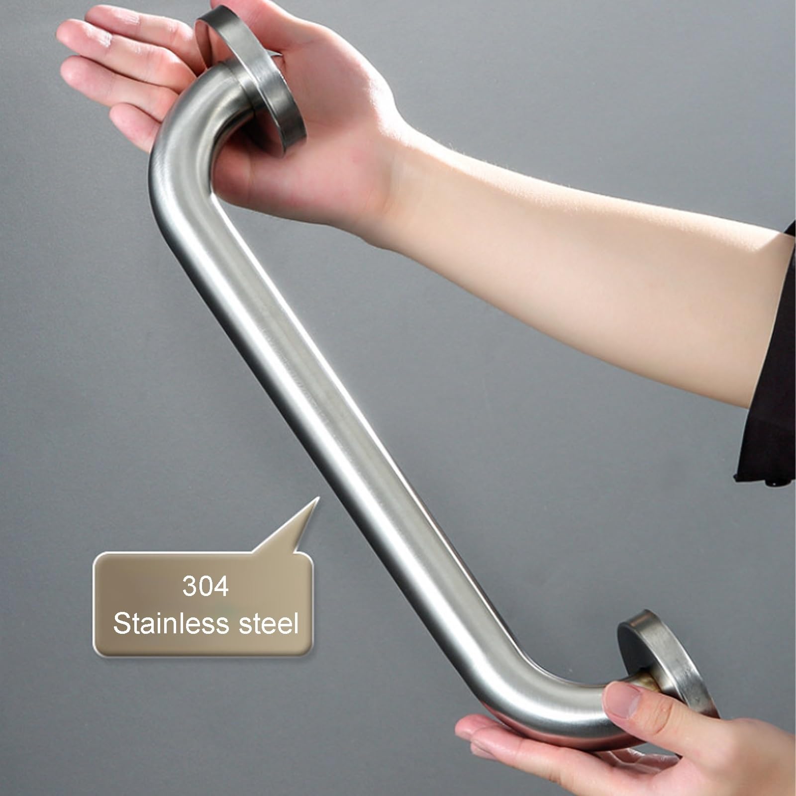 Home Care Bathroom Safety 15 Inch Stainless Steel Handicap Grab Bar for Bathtub and Shower, Slip Resistant Finish(60CM)