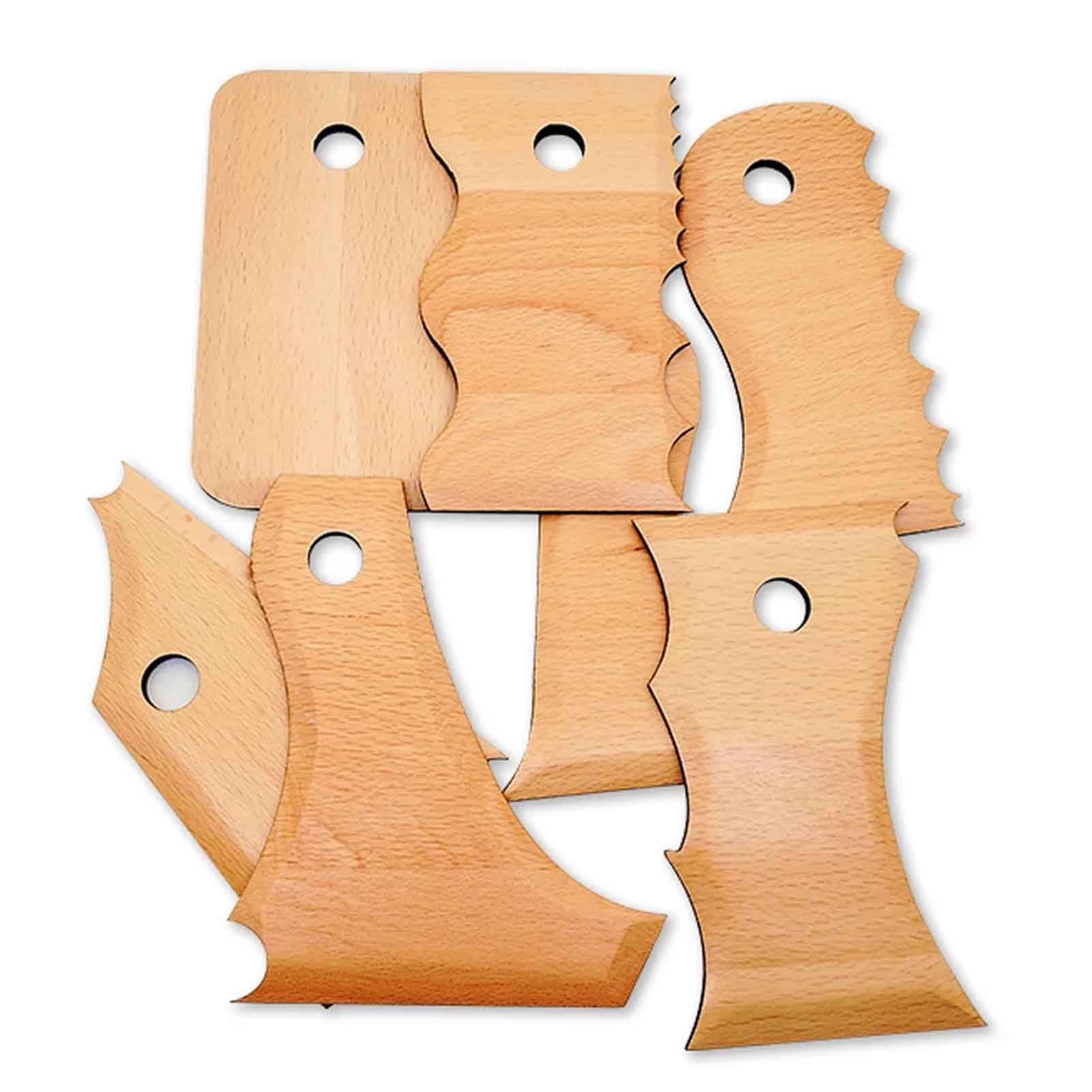 Toplionace Juego de 7 Piezas de Herramientas de Cerámica de Esqueleto de Madera, Cuchillo para Esculpir Arcilla, Herramienta de Dibujo y Modelado de Bricolaje