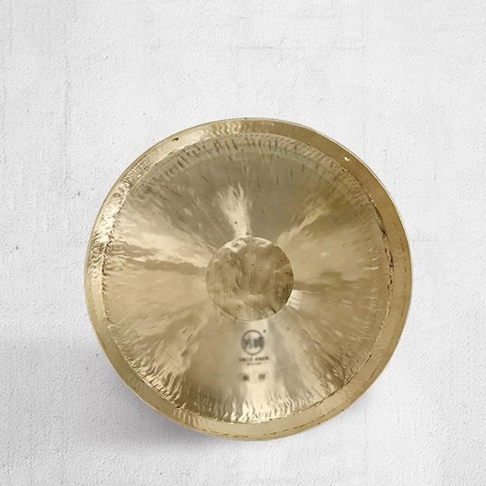 Brass gong gong Small Large gong 30cm Pure Handmade Brass gongs and Cymbals Church Opera Percussion Instrument with Round Playing hammermini gong(30cm)