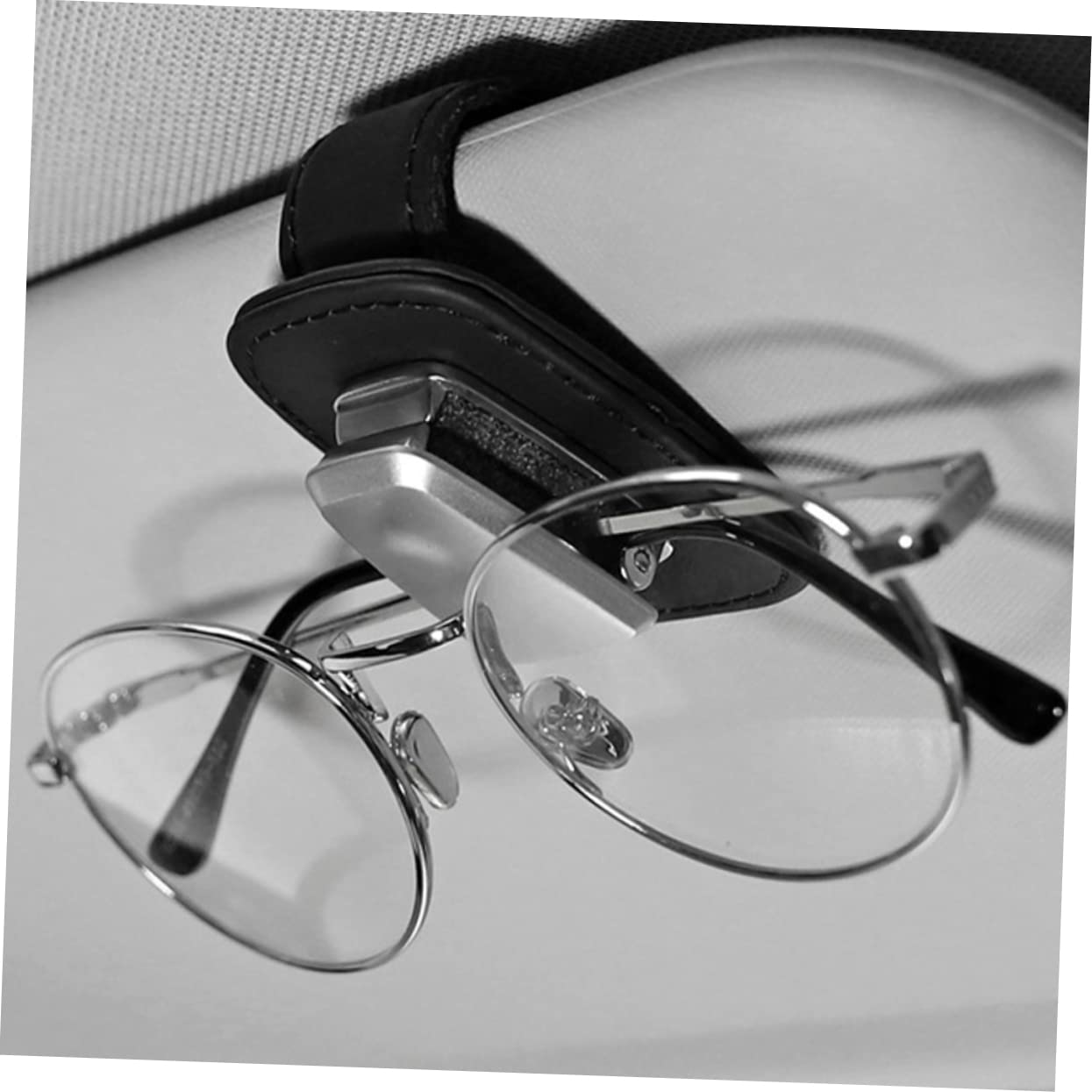 Gatuida 3piezas Soporte De Gafas para Coche De Piel Premium Clip para Parasoles y Tarjetas Organizador De Gafas De Sol Compacto y Fácil De Instalar