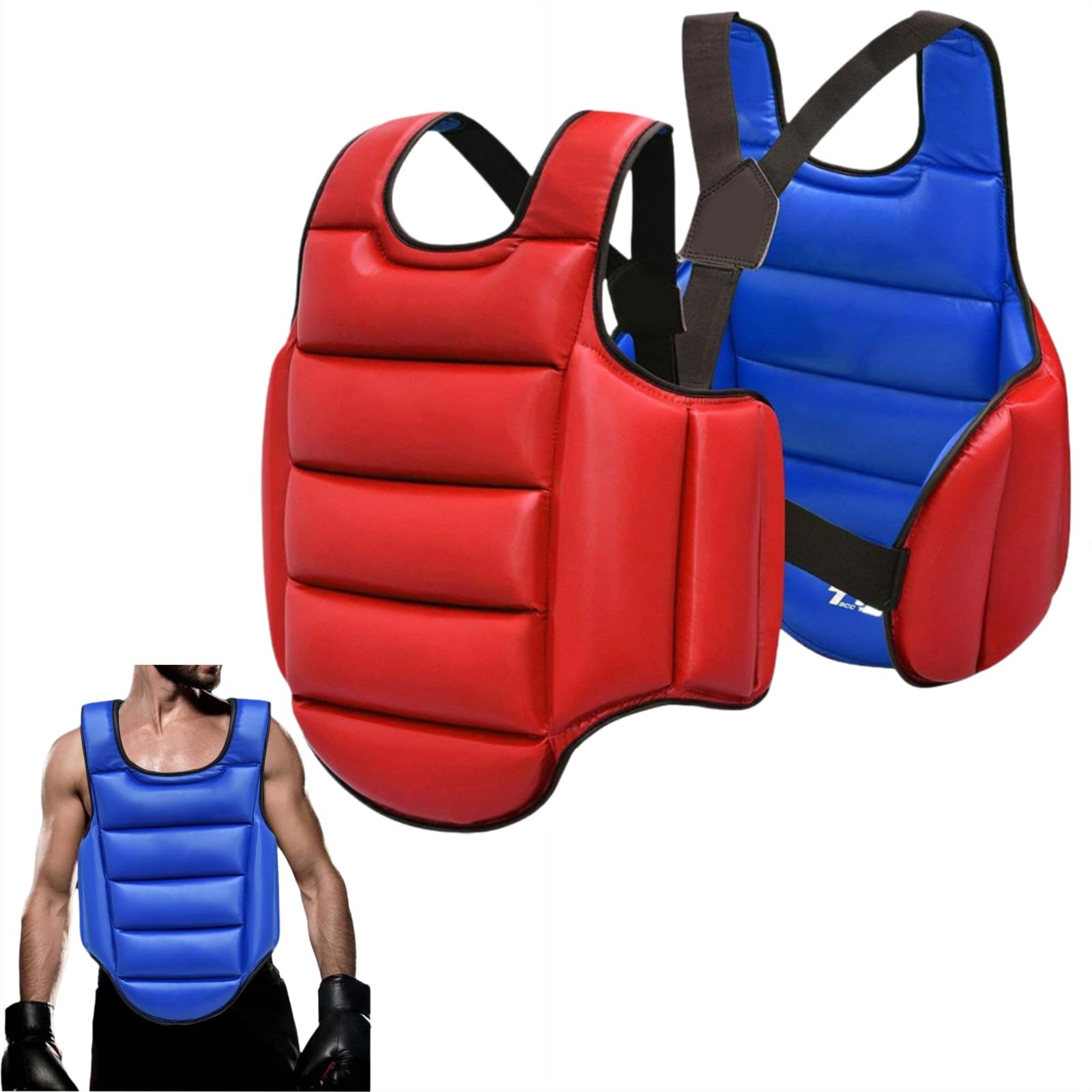 Boxen Brustschutz Kickboxen MMA Muay Thai Body Protector Einstellbar Schlagschutz Pad Kampfsport Oberbauch Rippen Schutz Pad Bauchschutz für Training