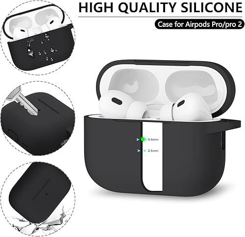 Miniatura 4 de Ljusmicker Funda para AirPods Pro con kit de limpieza, funda protectora de silicona suave para Apple AirPod Pro de 2 y 1 generación para mujeres y
