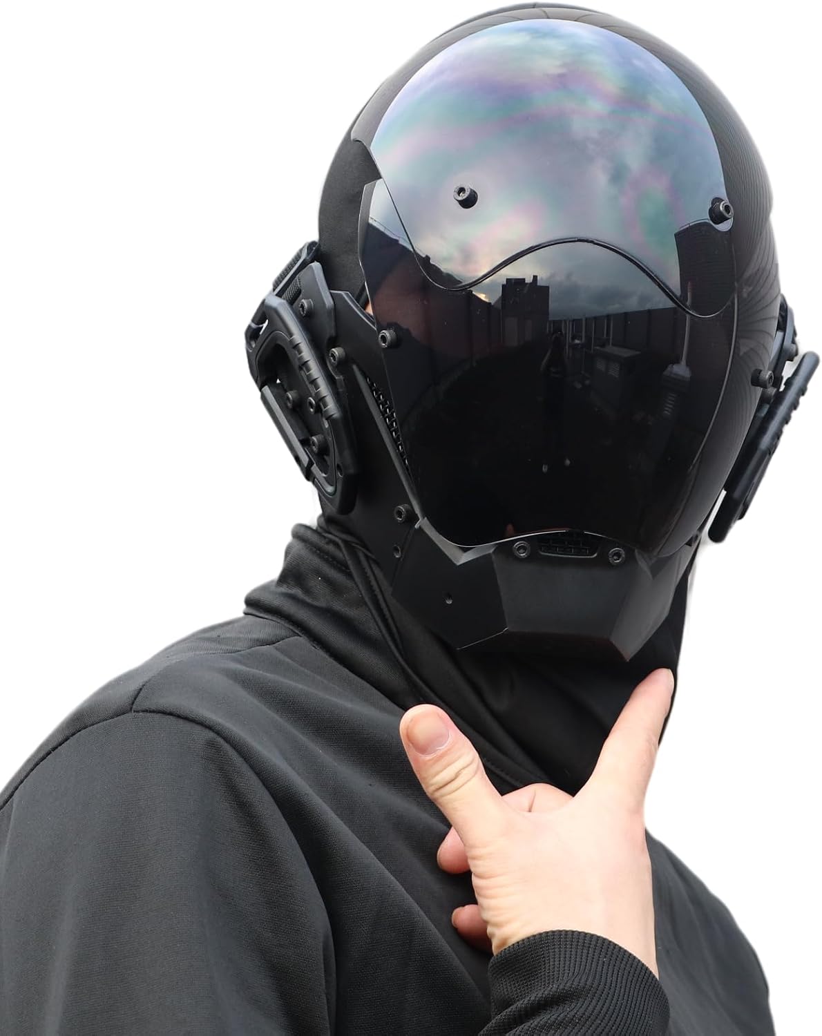 CosTribe Punk Gothic Helmet Mask Futuristic Techwear Sci Fi Halloween Cosplay Halloween Party Music Accessories - Image 3