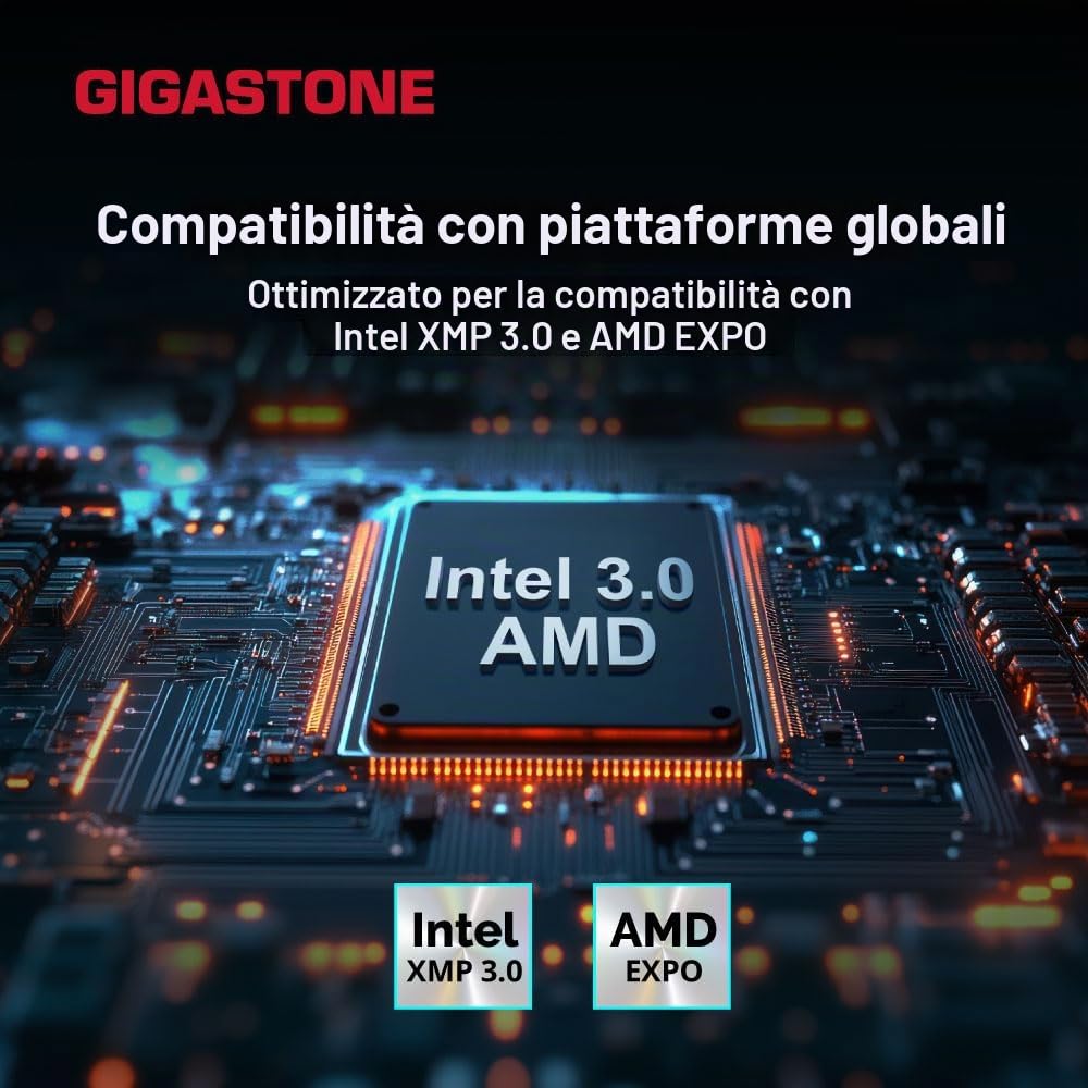 【RAM DDR5】GIGASTONE Bianco Game Pro RAM 32GB (2x16GB) DDR5 32GB DDR5-5600 MHz PC5-44800 CL40 1,25 V 288 pin unbuffered non ECC UDIMM per PC Gaming modulo di memoria (SOLO Desktop)