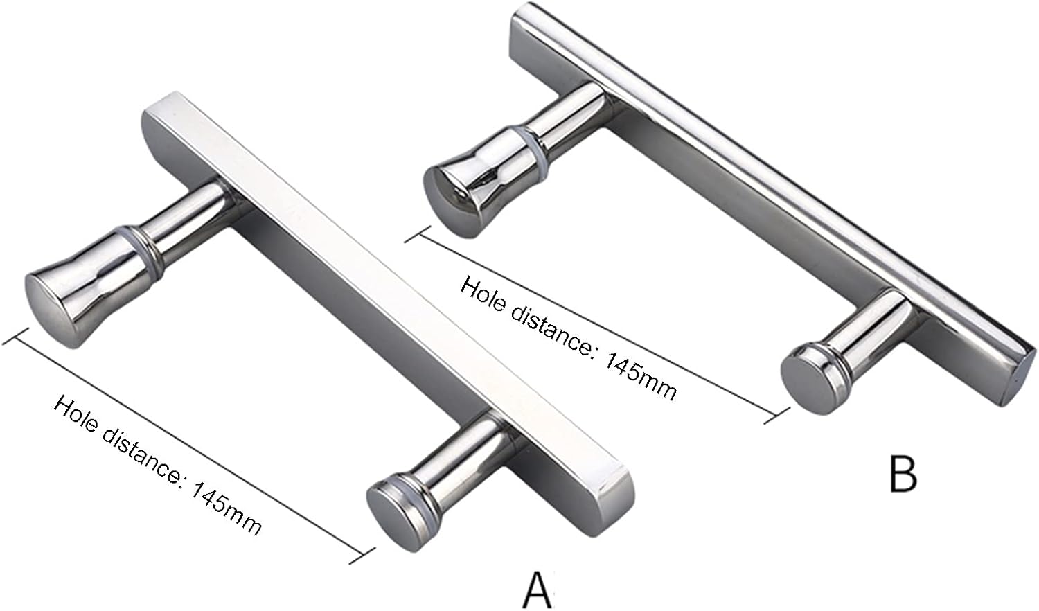 Shower Room Handle, Bathroom Glass Sliding Door Handle, Bathroom Door Sliding Door Arc Toilet Door Knobs, 145 Hole Pitch (Size : B)