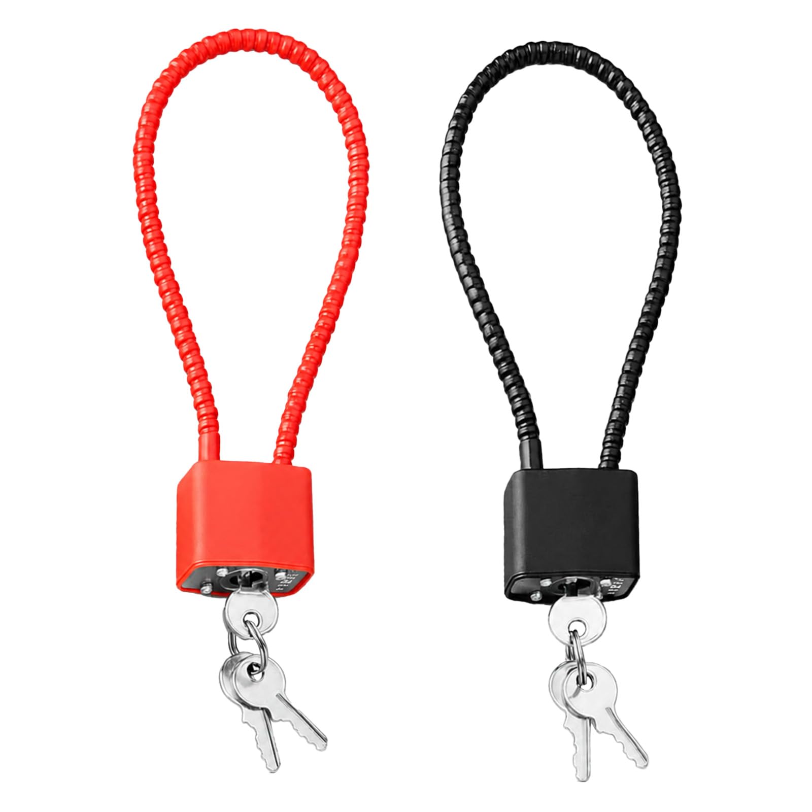 2 Pcs Steel Rope Padlocks with Keys Long Shackle Locks for Suitcase Gate Bicycle Gym Locker Heavy Duty Outdoor Padlocks with Flexible Cable (M)