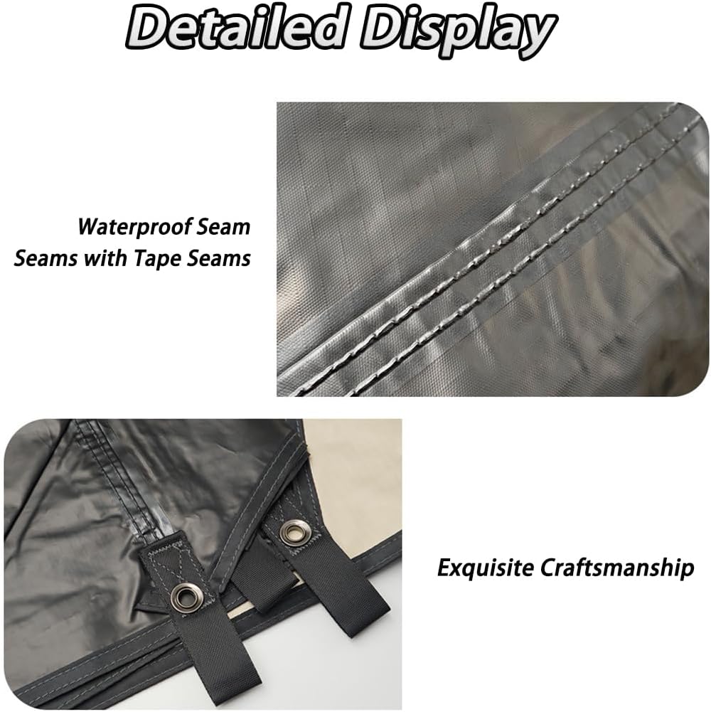 Car Side Awning Tent for Ford F-150 2010-2025 Pickup Truck 5-Seater, Oxford Fabric Camping Vehicle Side Sun Shelter Portable Tailgate Shelter,Off White-2m Aluminum Rod Set