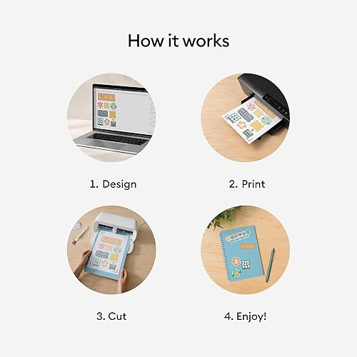 Miniatura 5 de Cricut Papel adhesivo imprimible, tamaño carta de Estados Unidos, (8.5 x 11 pulgadas), papel adhesivo para impresora, compatible con Cricut Maker,