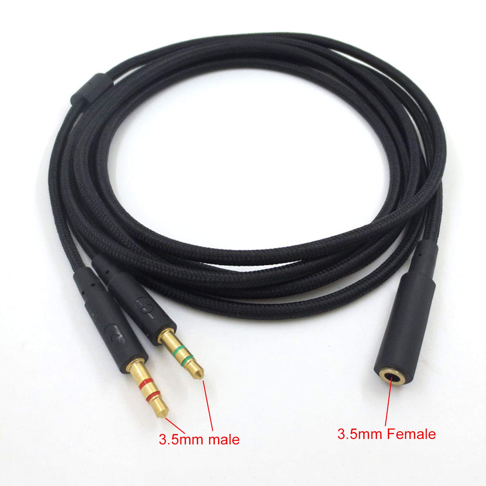 Cavo Splitter 2 In 1 Per Cuffie HyperX - Adattatore PC Con Doppi Jack 3.5mm, Lunghezza 2m